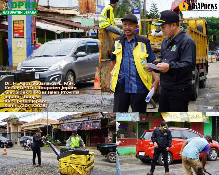 Agus Sutisna Ketua DPRD Jepara Sidak di Ruas Jalan Provinsi Jepara - Bangsri