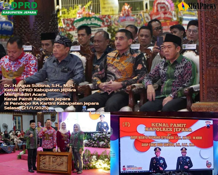 Agus Sutisna Serahkan Cendera Mata Relief Jepara buat AKBP Wahyu Nugroho Setyawan