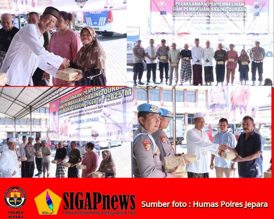 Berkah Iduladha 1446 H, Polres Jepara Sembelih Sejumlah Hewan Kurban