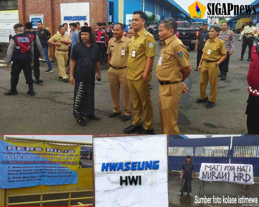 Bupati Jepara Hadir Saat Aksi Unjuk Rasa Warga Desa Banyuputih dan Gemulung di HWI Jepara