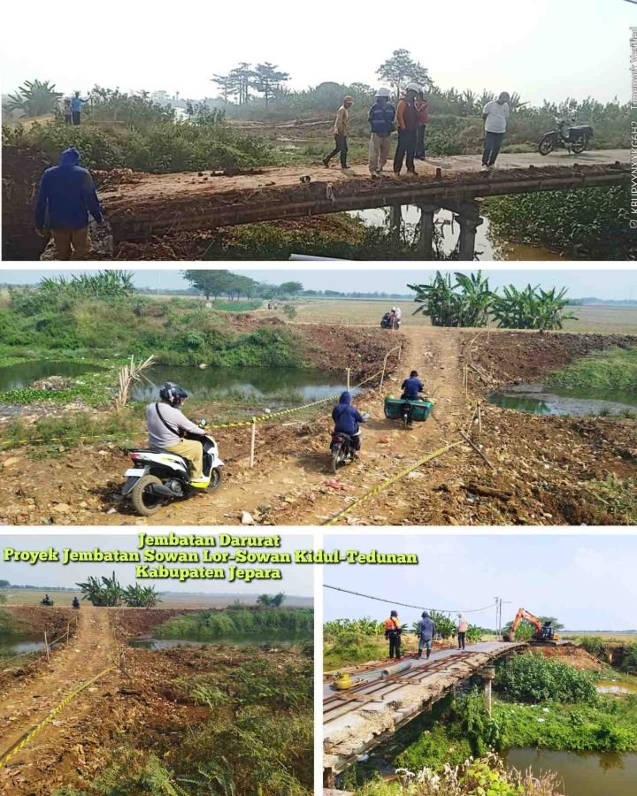 CV Mawar Merah Realisasikan Jembatan Darurat Proyek Jembatan Sowan Lor–Sowan Kidul–Tedunan