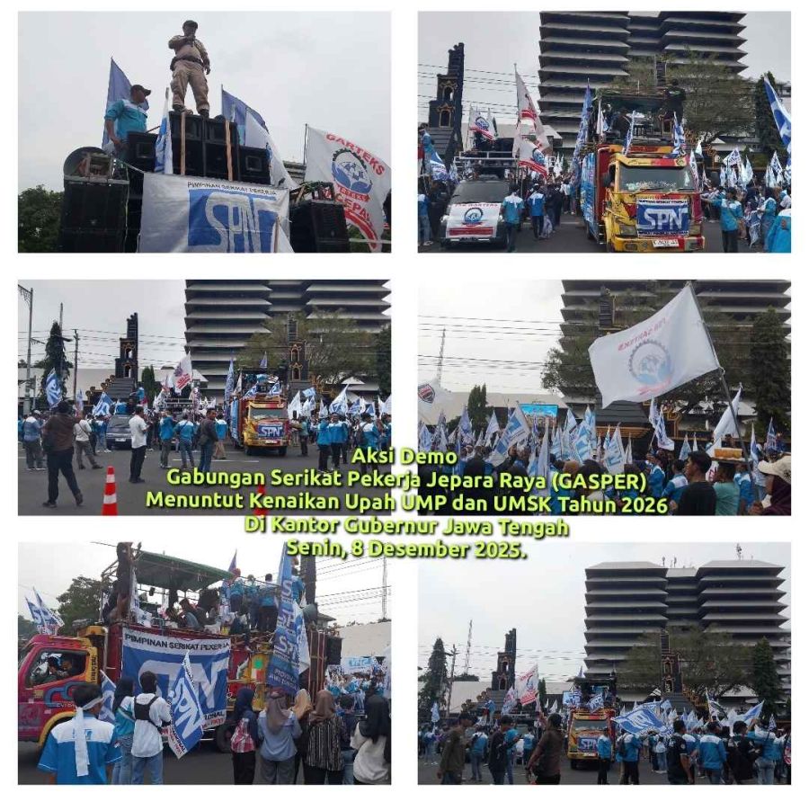 GASPER Gelar Aksi di Semarang, Tuntut Kenaikan UMP dan UMSK Jateng 2026 Sebesar 8,5%–10,5%