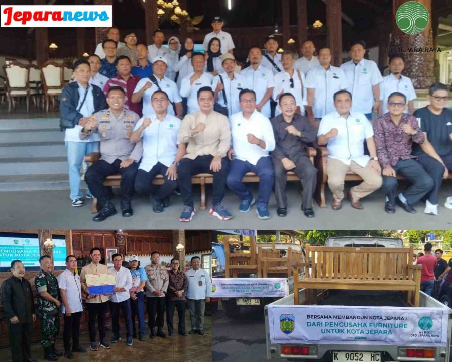 Hibah Bangku Kepada Pemkab Jepara Wujud Komitmen DPD HIMKI Jepara Raya Promosikan Mebel Jepara