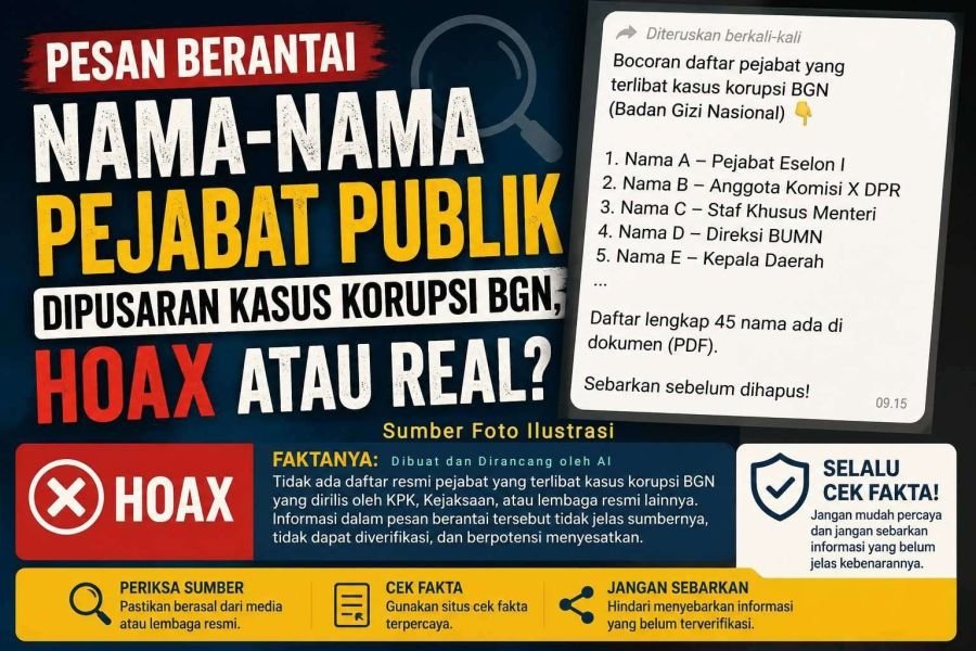 Hoax atau Real dan Faktual, Adanya Informasi Nama Tokoh Publik Dipusaran Kasus Tipikor BGN RI 