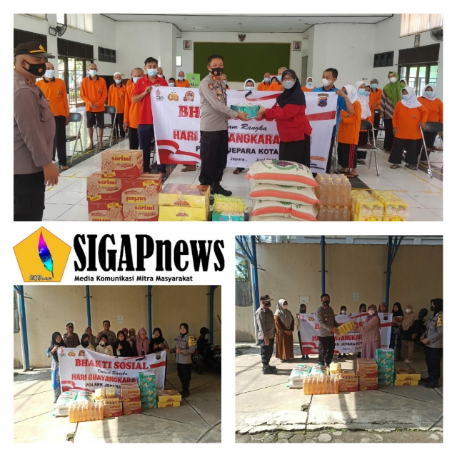 Kapolsek Jepara Kota AKP Edy Purwanto Pimpin Gelar Baksos Dalam HUT Bhayangkara ke 76