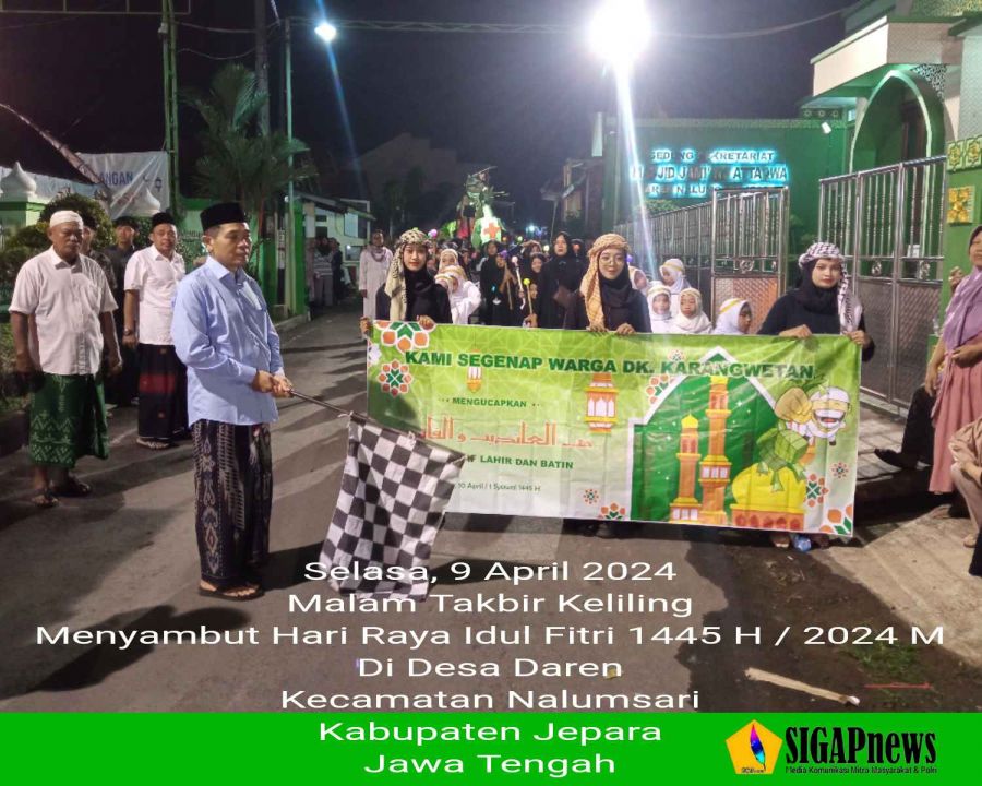 Kemeriahan Malam Takbir Keliling di Desa Daren Menyambut Hari Raya Idul Fitri