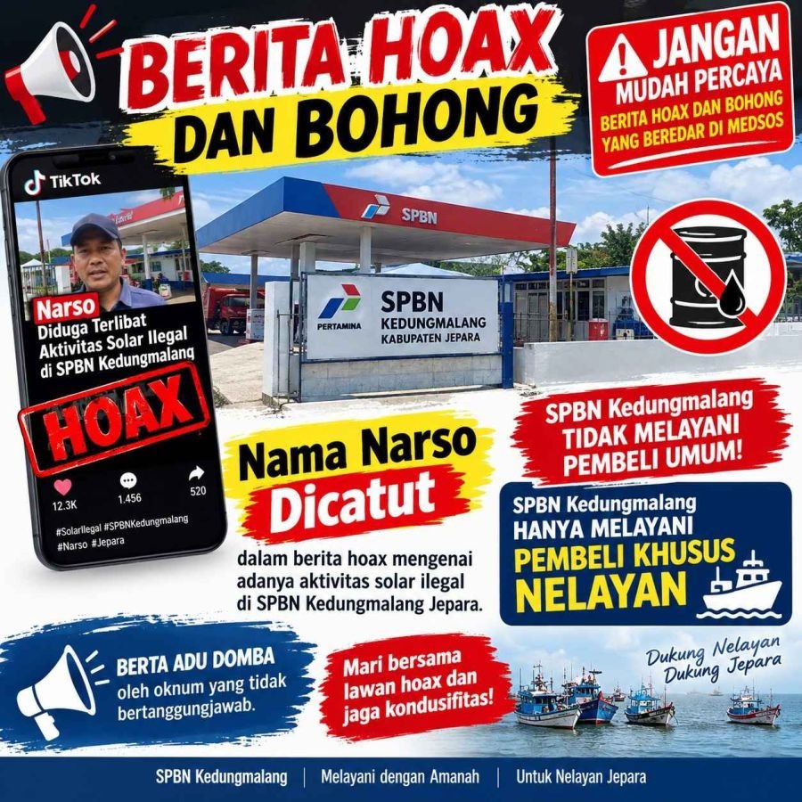 Nama Narso Dicatut dan Jadi Informasi Hoax di TikTok Terkait SPBN Kedungmalang Jepara 