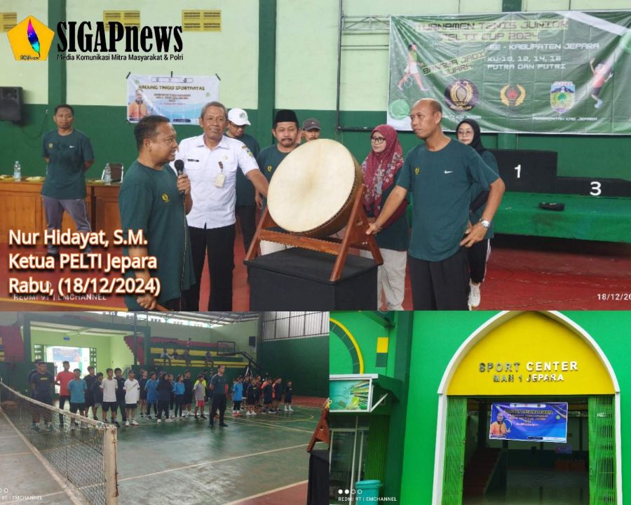 Nur Hidayat Ketua Pelti Jepara Buka Kejurkab Tenis Lapangan di MAN 1 Bawu