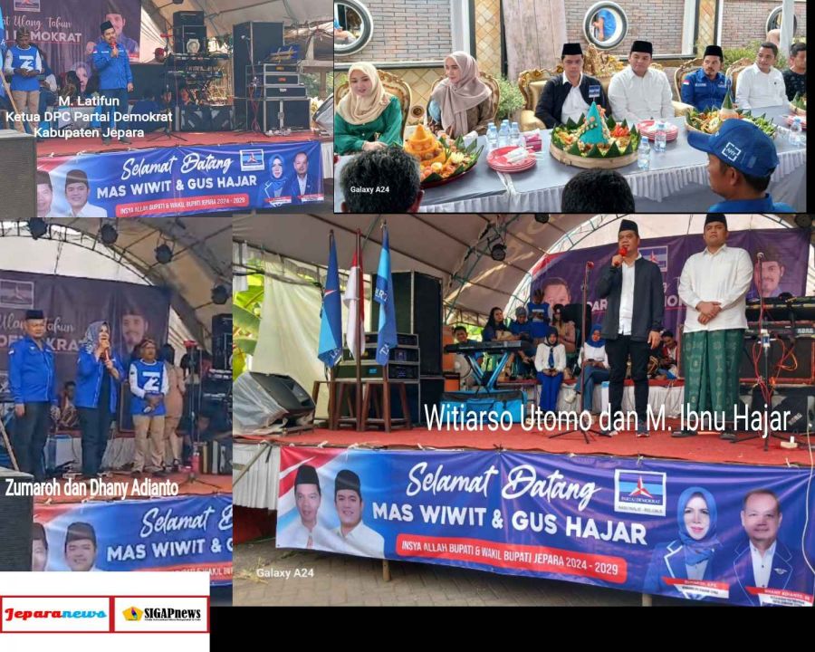 Paslon Cabup-Cawabup Mawar Jepara Hadiri Syukuran HUT ke-23 Partai Demokrat