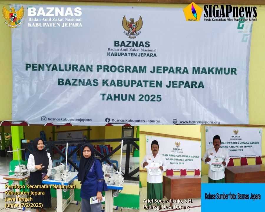 Petinggi dan Warga dari 15 Desa di Nalumsari Bersyukur atas Penyerahan Zakat Produktif Baznas Jepara