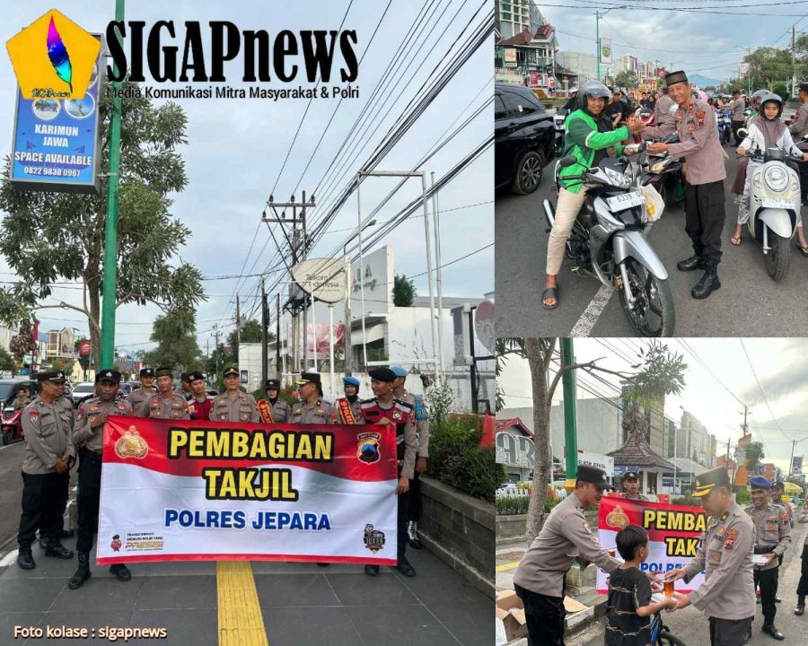 Polres Jepara Bagikan Takjil Gratis kepada Masyarakat