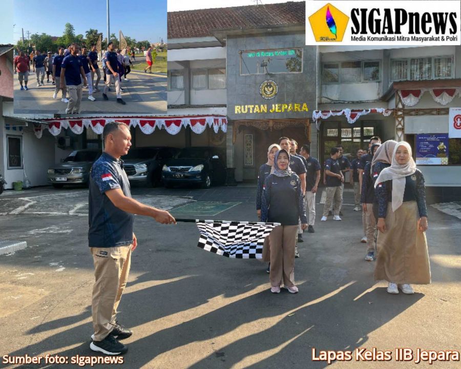 Rutan Jepara Gelar Jalan Sehat dan Jumat Berkah Peringati HUT RI Ke-80