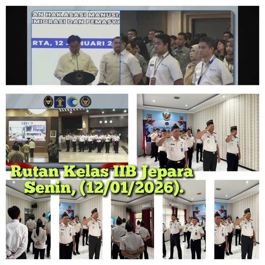 Rutan Jepara Hadiri Apel Bersama Kementerian