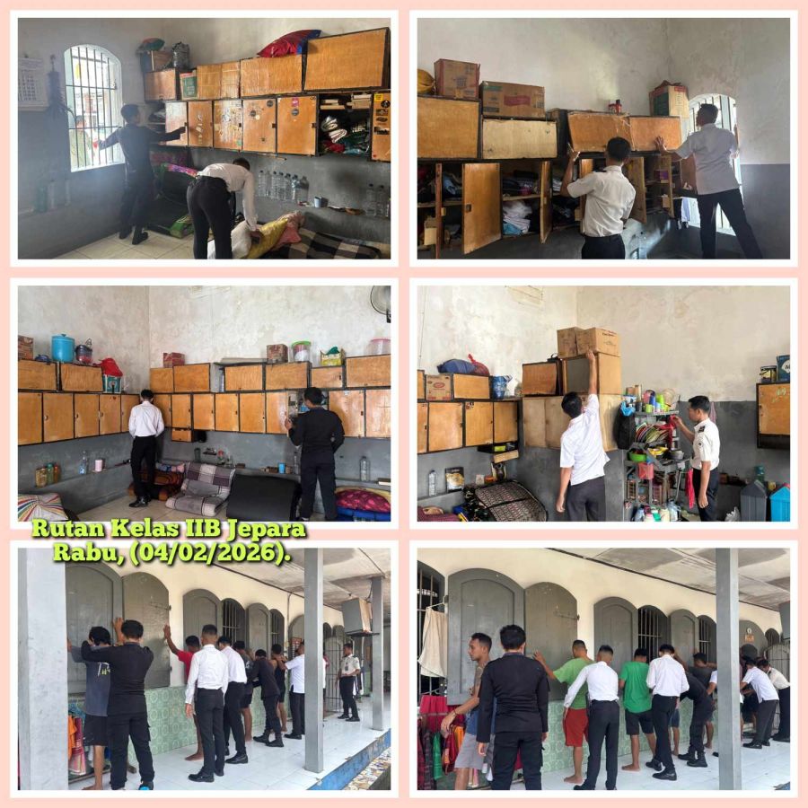 Rutan Kelas IIB Jepara Lakukan Razia Rutin di Kamar Hunian