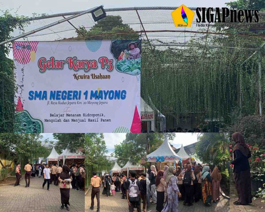 SMAN 1 Mayong Serah Terima Rapor Pendidikan dan Panen Sayur Sawi di Gelar Karya P5 Kewirausahaan
