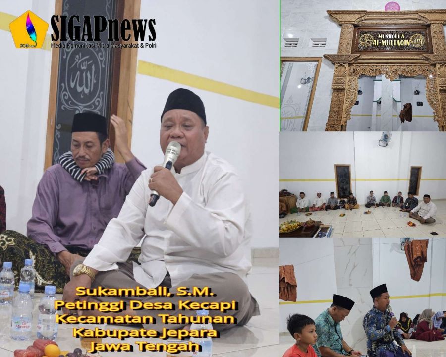 Sukambali, S.M. Petinggi Desa Kecapi Tasyakuran Peresmian Proyek Infrastruktur Desa