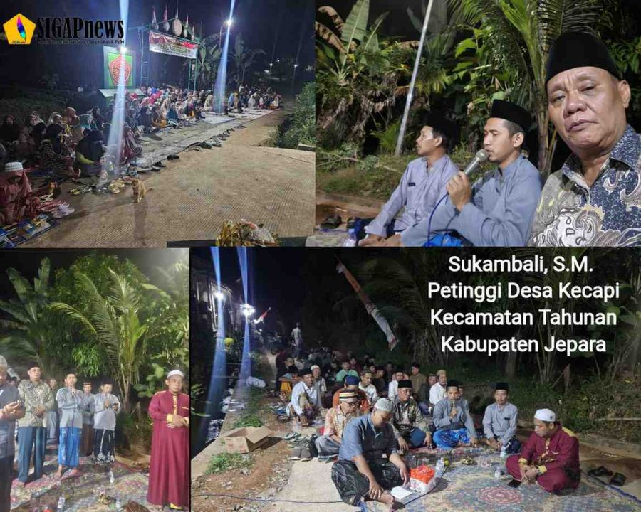 Sukambali, S.M. Petinggi Desa Kecapi Hadiri Tasyakuran Jalan Rabat Beton Program TMMD ke-124