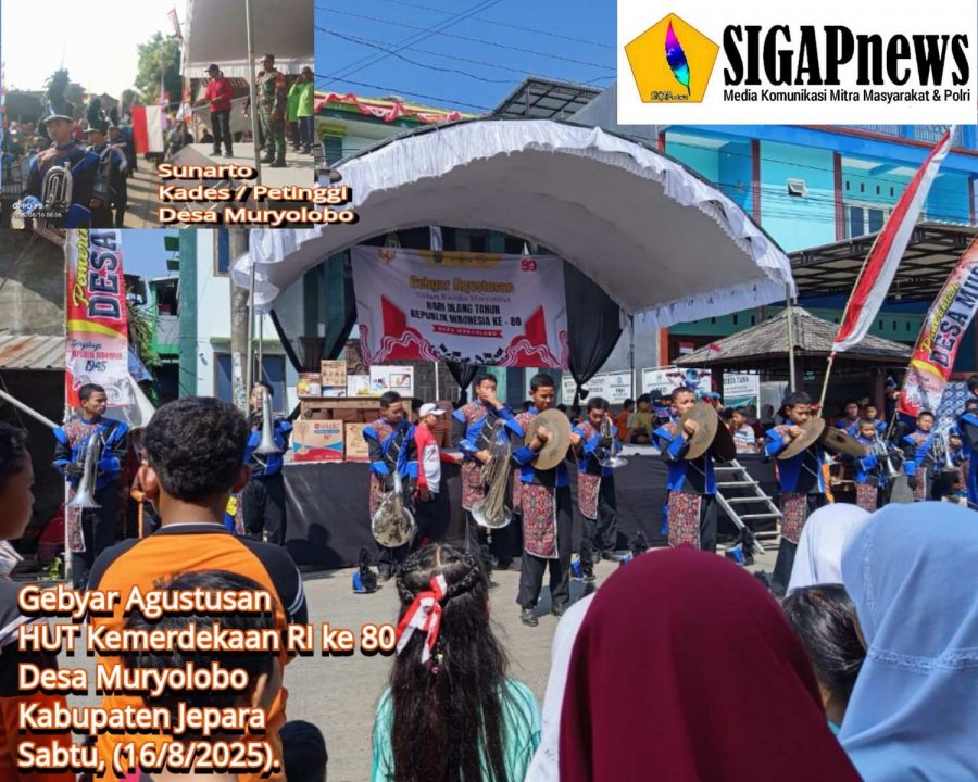 Sunarto Petinggi, Pimpin Gebyar Agustusan Desa Muryolobo saat Kegiatan Senam Aerobik dan Jalan Sehat
