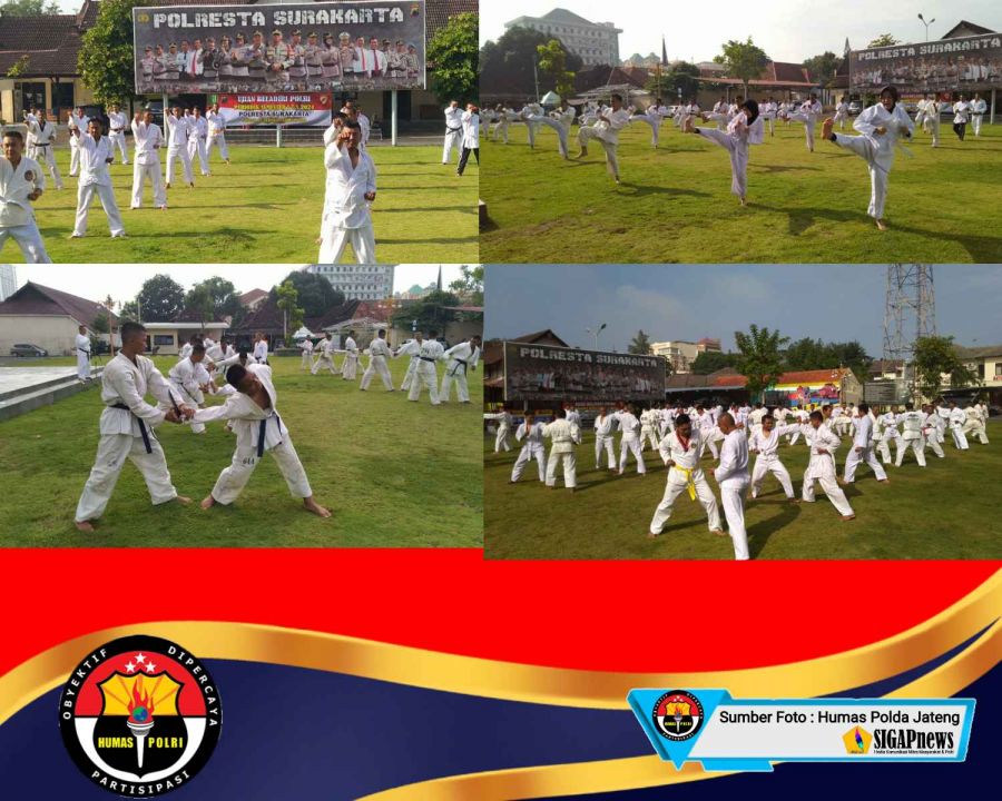 Tingkatkan Kemampuan Personil, Polresta Surakarta Gelar Ujian Beladiri Periodik Semester 1 2024